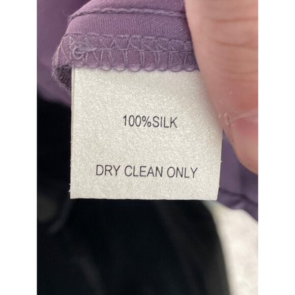 Glam Silk Ruffle Strapless Mini Dress Size Large Elastic Waist Purple Feminine - Picture 4 of 6